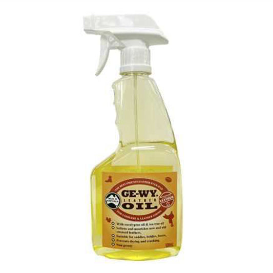 GEWY Perfect leather preservative to guarantee long lasting leather goods. Natural, Non-toxic ingredients. Non greasy and supplied in a convenient 500ml spray bottle. Prevents cracking and nourishes aged and stressed leather. GEWY a trusted Australian made product for over 70 years www.defenceqstore.com.au