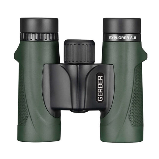 Gerber Explorer Series ii 8x25 compact roof prism binocular representing great value for money. Outdoor enthusiasts will find it a perfect companion for sports events, bird watching, hunting, hiking and nature observing. It features Multi-coated optics to obtain bright and crisp images of objects. It is waterproof and fogproof to be at home in harsh environments. www.defenceqstore.com.au