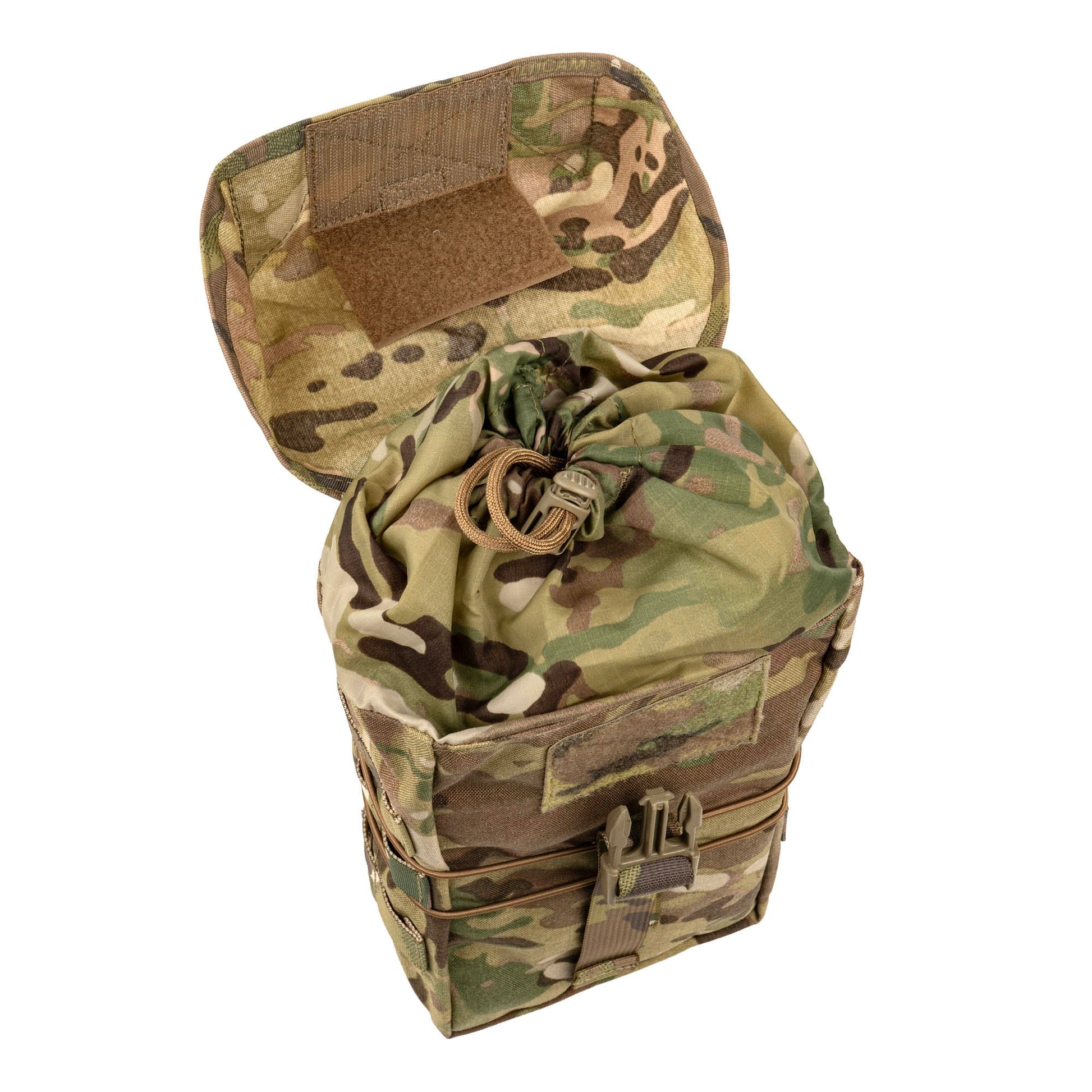 Sized to carry a full ration pack, 2-litre water bottle, or essential sustainment and cold weather items, the GP RATS 2L mounts securely to any PALS-compatible platform. It integrates particularly well with packs, providing clean, accessible external storage for equipment that needs to be reached quickly. www.defenceqstore.com.au