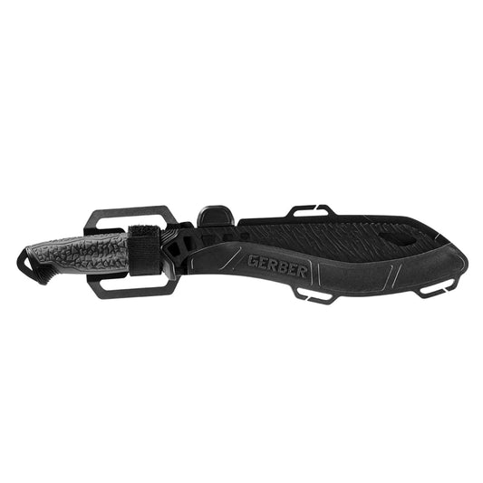 The weight-forward, skeletonized blade design gives swift results with less effort while the Chizl'd blade finish offers a sharp appearance. Forward jimping on the top of the blade gives grip when batoning, and the high comfort handle means less fatigue and hot spots. The slender multi-mount sheath has a push tab release for seamless deployment and re-sheathing. www.defenceqstore.com.au