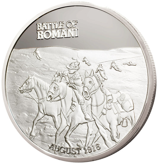 The Introducing the limited edition Battle of Romani Commemorative Medallion is a tribute to the brave soldiers who defended the vital Suez Canal during World War I.  www.defenceqstore.com.au