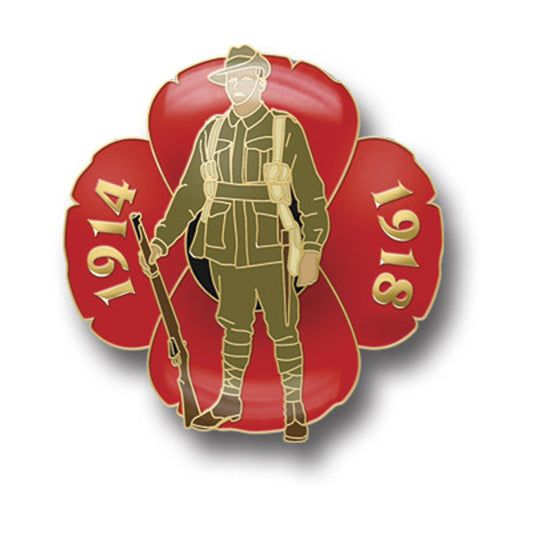 The Great War Digger Poppy Badge on Card is a stunning tribute to the soldiers who fought in the First World War. Crafted by military specialists, this badge features a deep enamel finish that adds a touch of elegance to its design. www.defenceqstore.com.au