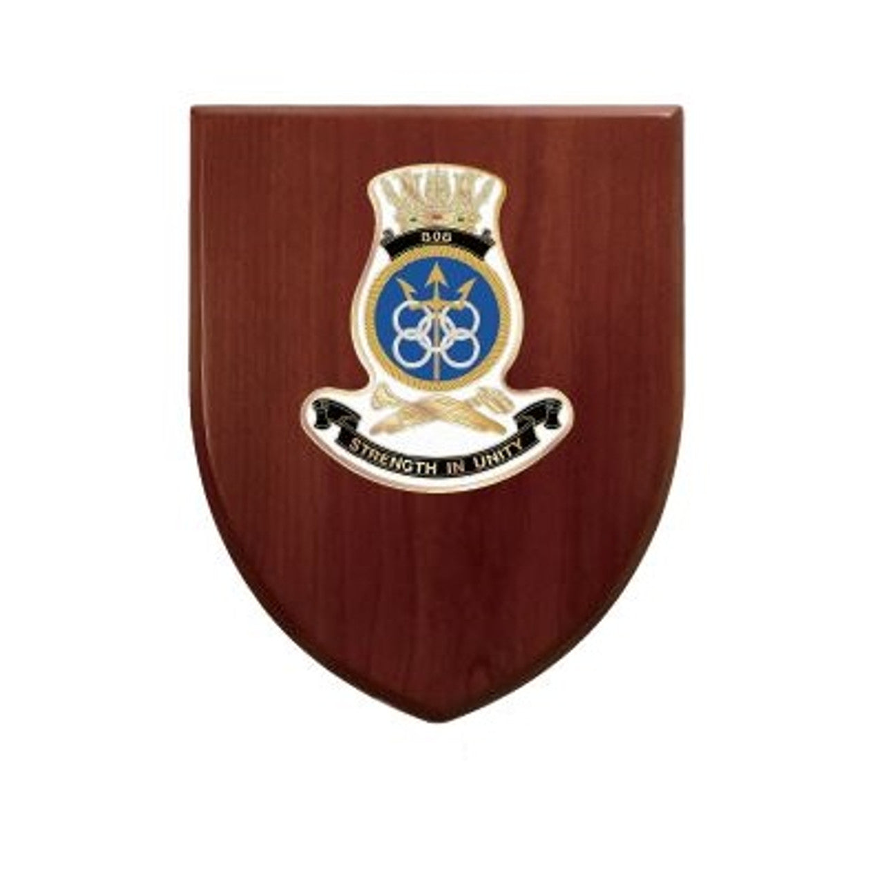 An Exceptional 808 Squadron Plaque, order now and make a statement with this exquisite piece. The plaque showcases a stunning 100mm full colour enamel crest, elegantly placed on a 200x160mm timber finish shield. www.defenceqstore.com.au