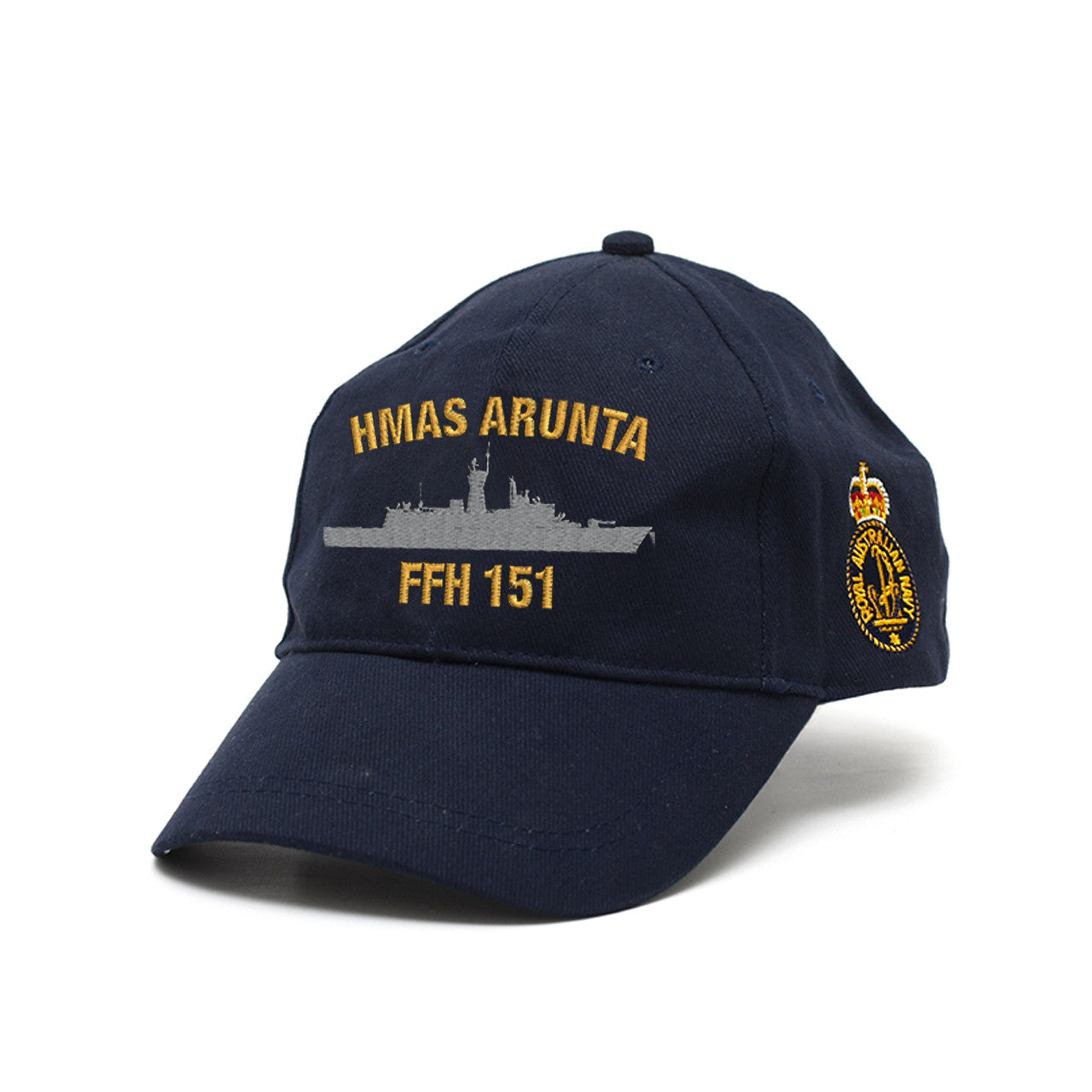 The HMAS Arunta Policy Cap is a must-have accessory for military enthusiasts. Made from high-quality heavy brushed cotton, this cap features the prestigious Navy Ceremonial badge on the left side.  www.defenceqstore.com.au