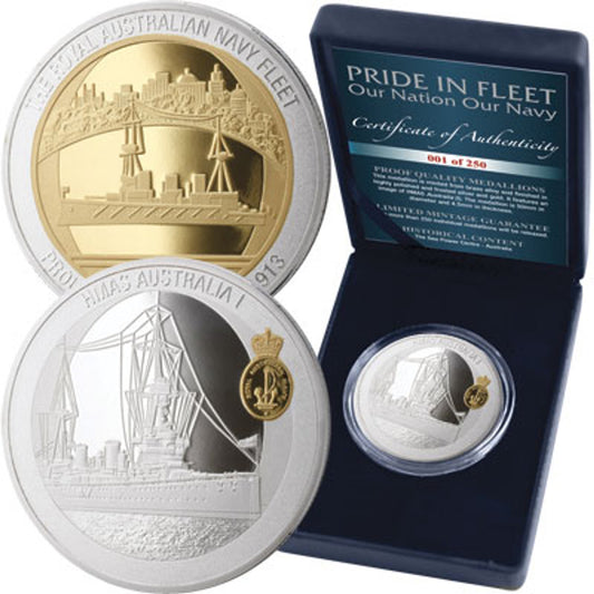 The HMAS Australia I Limited Edition Medallion is a must-have collectible for military enthusiasts and history buffs. This exclusive medallion showcases the Royal Australian Navy's first flagship, HMAS Australia (I), which made its historic entry into Sydney Harbour on 4 October 1913. www.defenceqstore.com.au