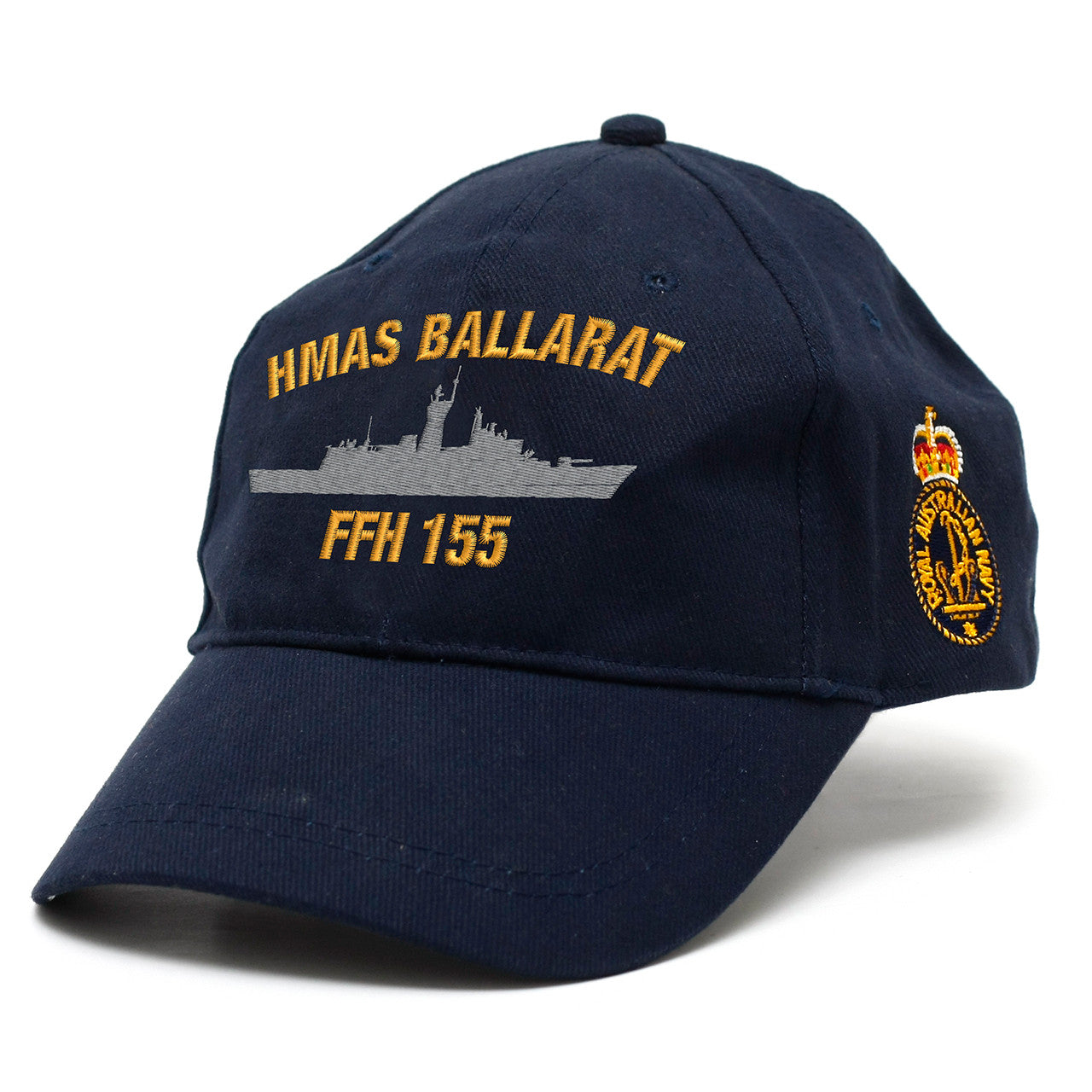 The HMAS Ballarat Policy Cap is a must-have accessory for military enthusiasts. Made from high-quality heavy brushed cotton, this cap features the prestigious Navy Ceremonial badge on the left side. www.defenceqstore.com.au