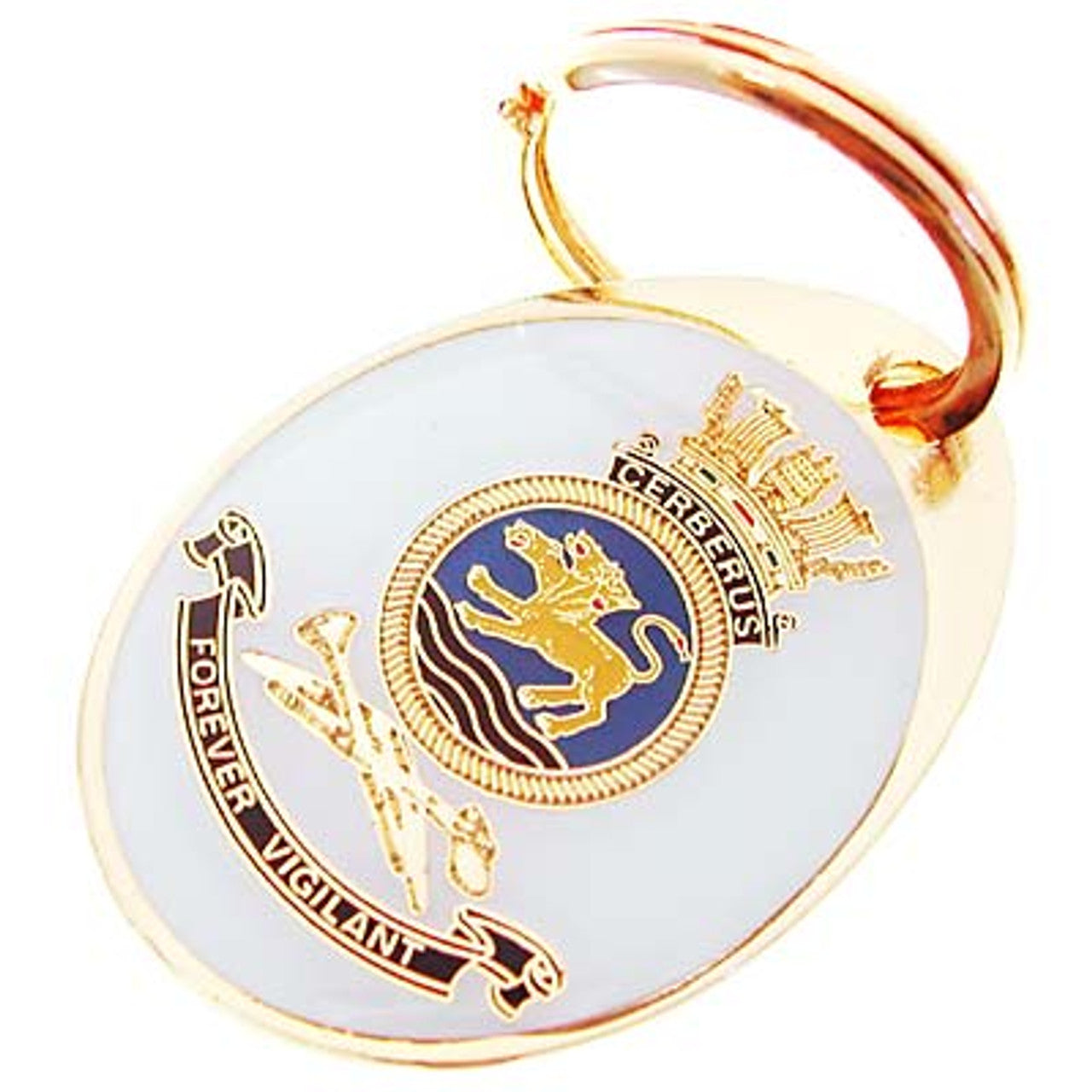 Looking for a unique and practical key ring? Look no further than the HMAS Cerberus key ring, available now from the tactical specialists. This stunning 40mm gold plated enamel key ring is not only a great way to keep your keys organized, but also a great conversation starter. Place your order today and never lose your keys again. www.defenceqstore.com.au