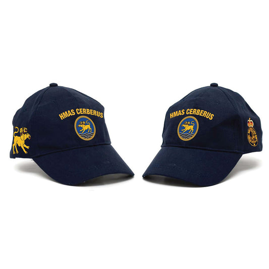 The HMAS Cerberus Policy Cap is a must-have for military enthusiasts. This high-quality cap features the Navy Ceremonial badge on the left side, showcasing your pride and loyalty. Made from heavy brushed cotton, it offers superior comfort and durability. www.defenceqstore.com.au