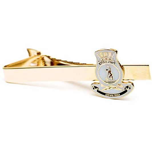 Add a touch of elegance to your look with the HMAS Parramatta 20mm enamel tie bar! Crafted with gold-plated material, this gorgeous tie bar is perfect for any work or formal occasion. www.defenceqstore.com.au