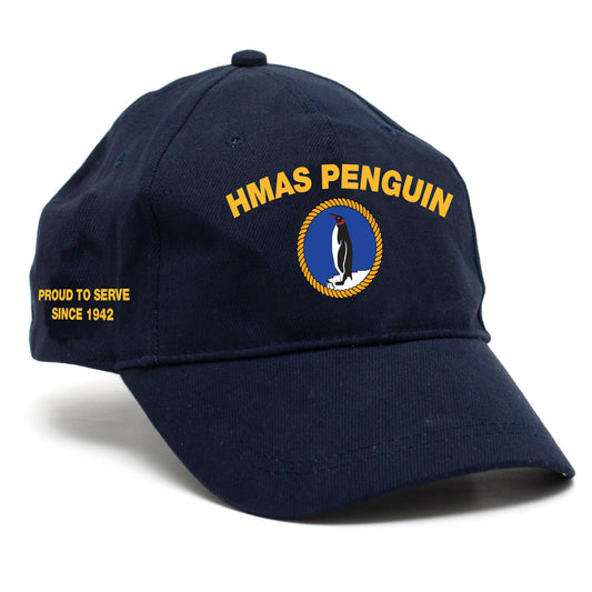 The HMAS Penguin Policy Cap is a must-have accessory for military enthusiasts. Made from high-quality heavy brushed cotton, this cap features the prestigious Navy Ceremonial badge on the left side. With its convenient hook-and-loop adjustment at the back, it can easily fit most head sizes. Show your support for the Navy and order your cap now! www.defenceqstore.com.au