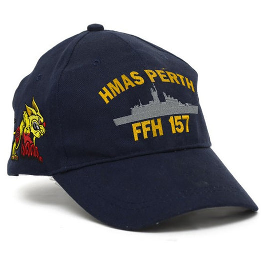 The HMAS Perth Policy Cap is a must-have accessory for military enthusiasts. Made from high-quality heavy brushed cotton, this cap features the prestigious Navy Ceremonial badge on the left side. www.defenceqstore.com.au