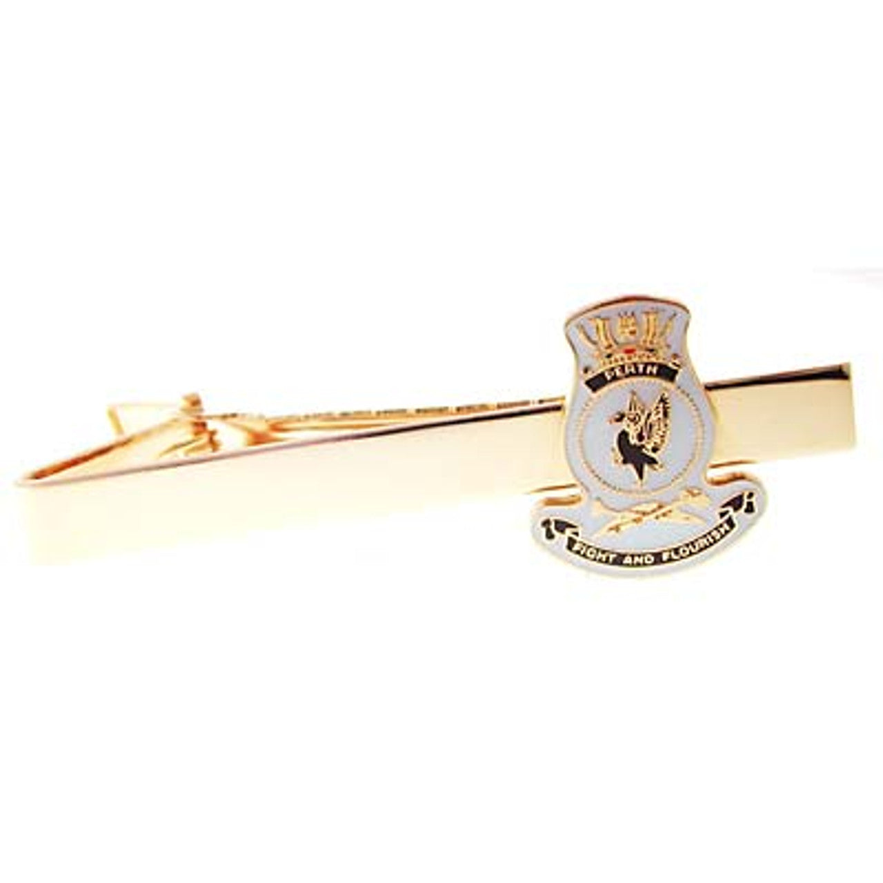 Add a touch of elegance to your look with the HMAS Perth 20mm enamel tie bar! Crafted with gold-plated material, this gorgeous tie bar is perfect for any work or formal occasion. www.defenceqstore.com.au