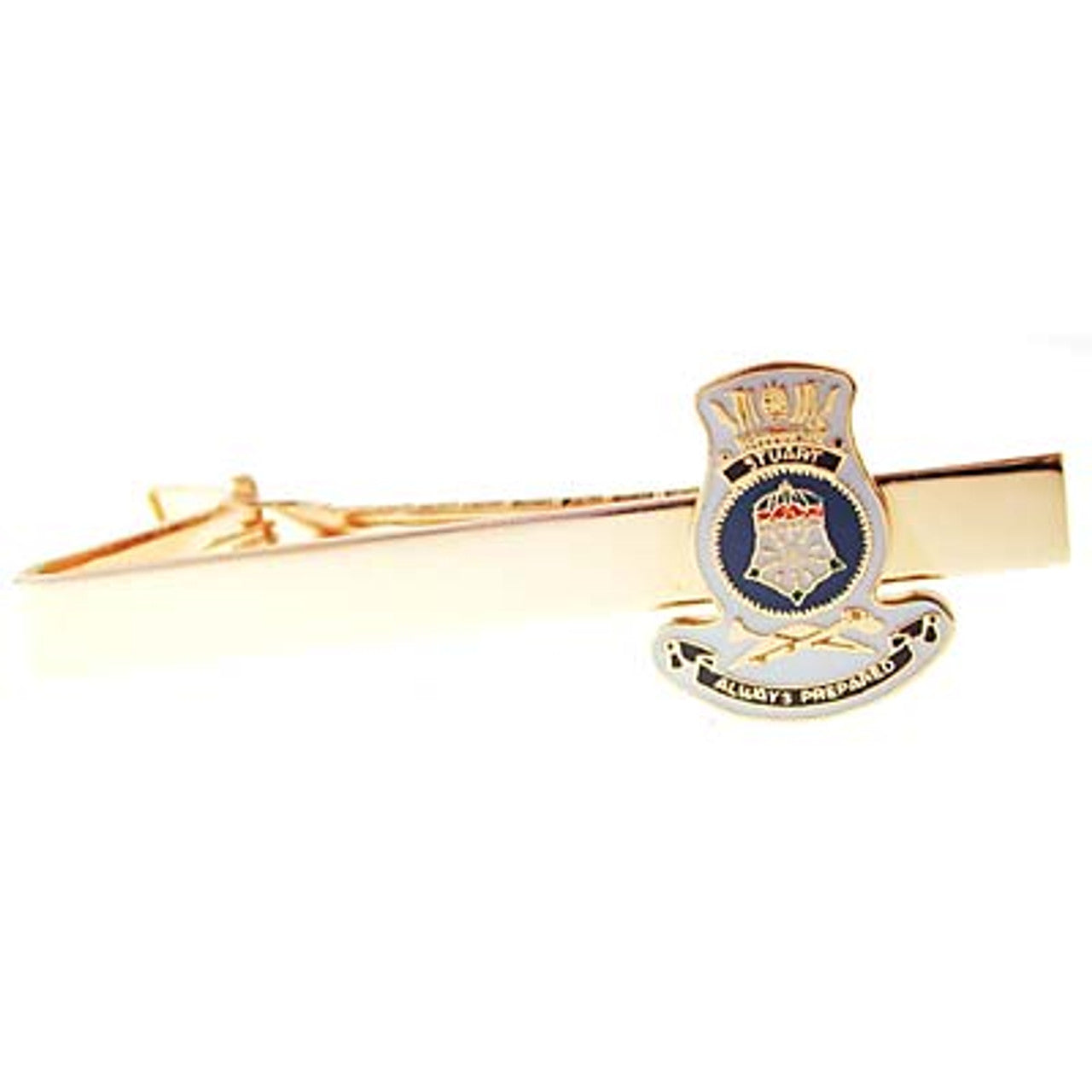 Add a touch of elegance to your look with the HMAS Stuart 20mm enamel tie bar! Crafted with gold-plated material, this gorgeous tie bar is perfect for any work or formal occasion. www.defenceqstore.com.au