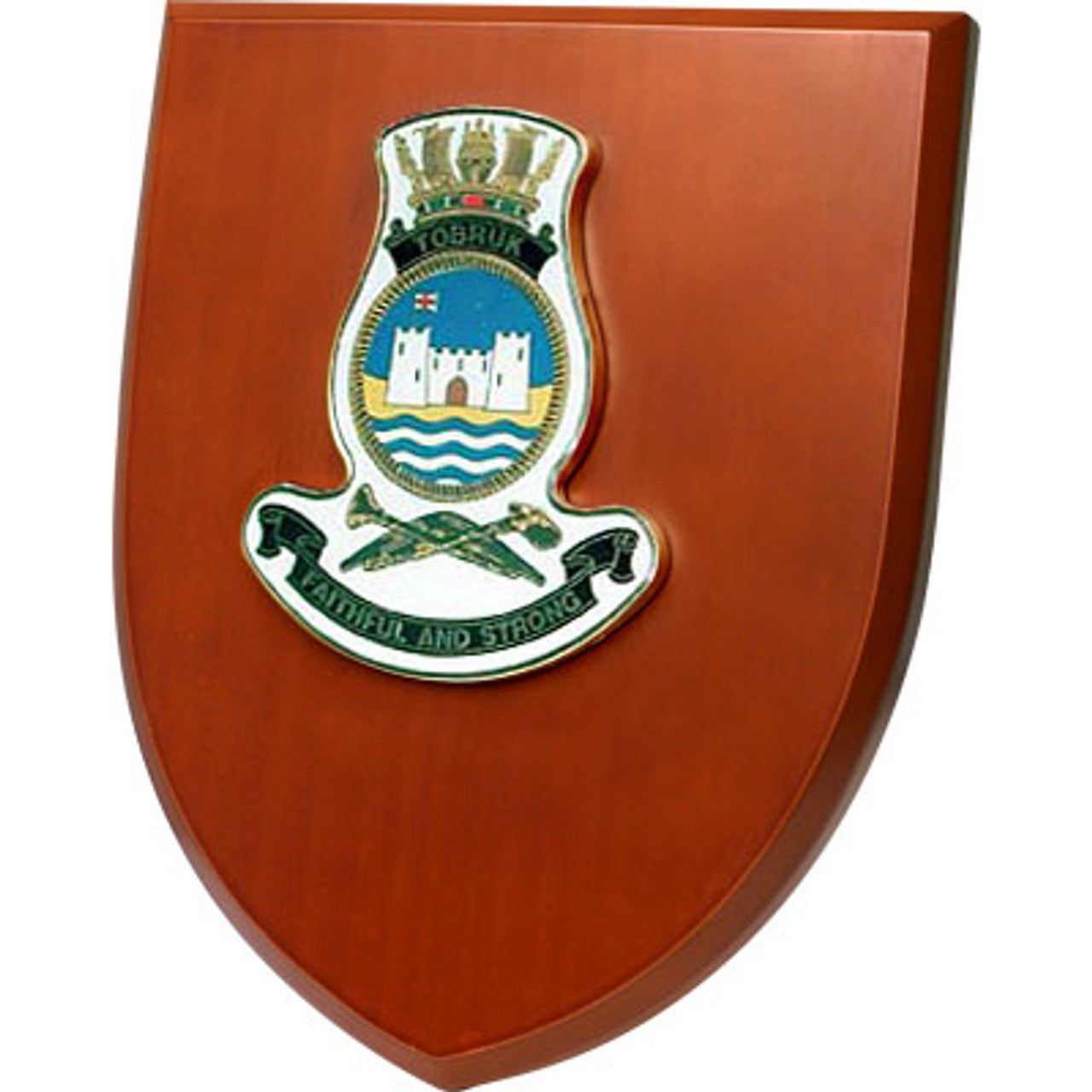 The Exceptional HMAS Tobruk Plaque is now available for order. This exquisite plaque showcases a stunning 100mm full colour enamel crest, elegantly placed on a 200x160mm timber finish shield. www.defenceqstore.com.au