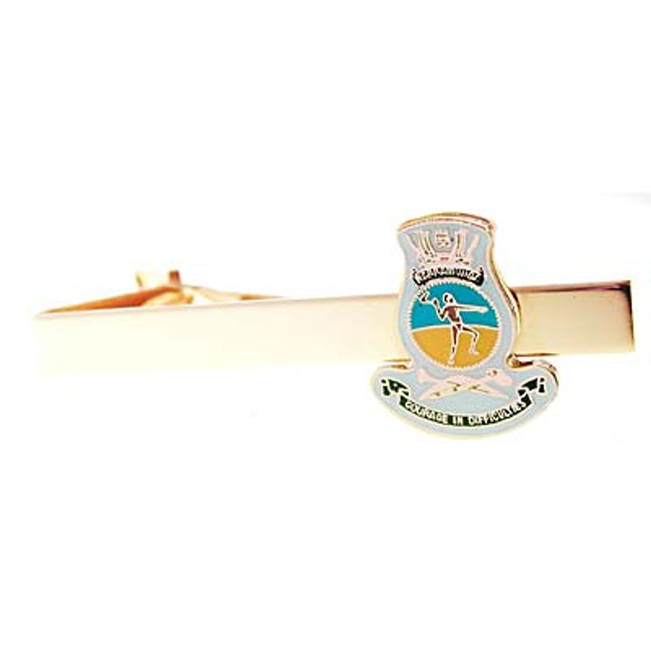 Add a touch of elegance to your look with the HMAS Warramunga 20mm enamel tie bar! Crafted with gold-plated material, this gorgeous tie bar is perfect for any work or formal occasion. www.defenceqstore.com.au