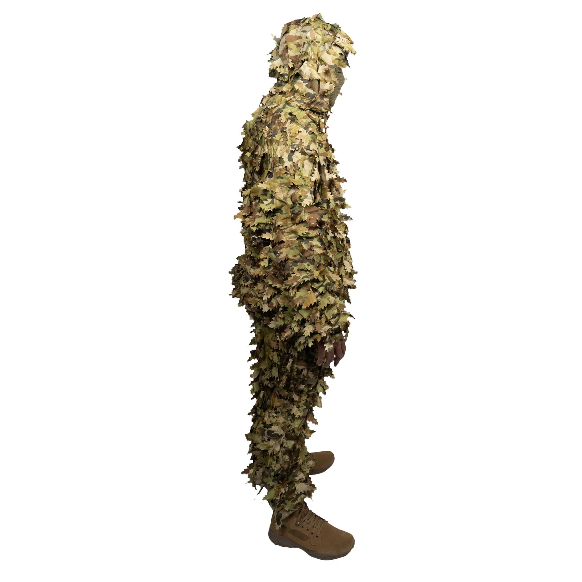 The Huntsman Ghillie 3D Leaf Suit – TFP is engineered for elite concealment in dense vegetation and forested environments, offering a field-ready solution for reconnaissance, sniper teams, and tactical operators. This lightweight, compact suit uses a breathable polyester mesh base layered with over 1,000 textured 3D leaves for disruptive depth and movement-masking realism. www.defenceqstore.com.au