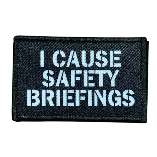 Passionately believe in the value of the I Cause Safety Briefings Patch in Hook &amp; Loop size of 8x5cm! This patch is designed to inspire and energize your safety briefings, appealing to the senses and evoking strong emotions in your audience. Don't miss out on this must-have product! Remember you caused the safety brief, be proud of it. www.defenceqstore.com.au