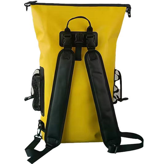 Explore the great outdoors with our versatile and durable Waterproof Backpack Drybag! Measuring 46x30x15.5cm, this backpack is made of PVC material and features clip-on shoulder straps for easy carrying. Perfect for hiking, light climbing, beach trips, kayaking, and other tactical operations, this backpack will be your go-to for all your outdoor adventures. www.defenceqstore.com.au