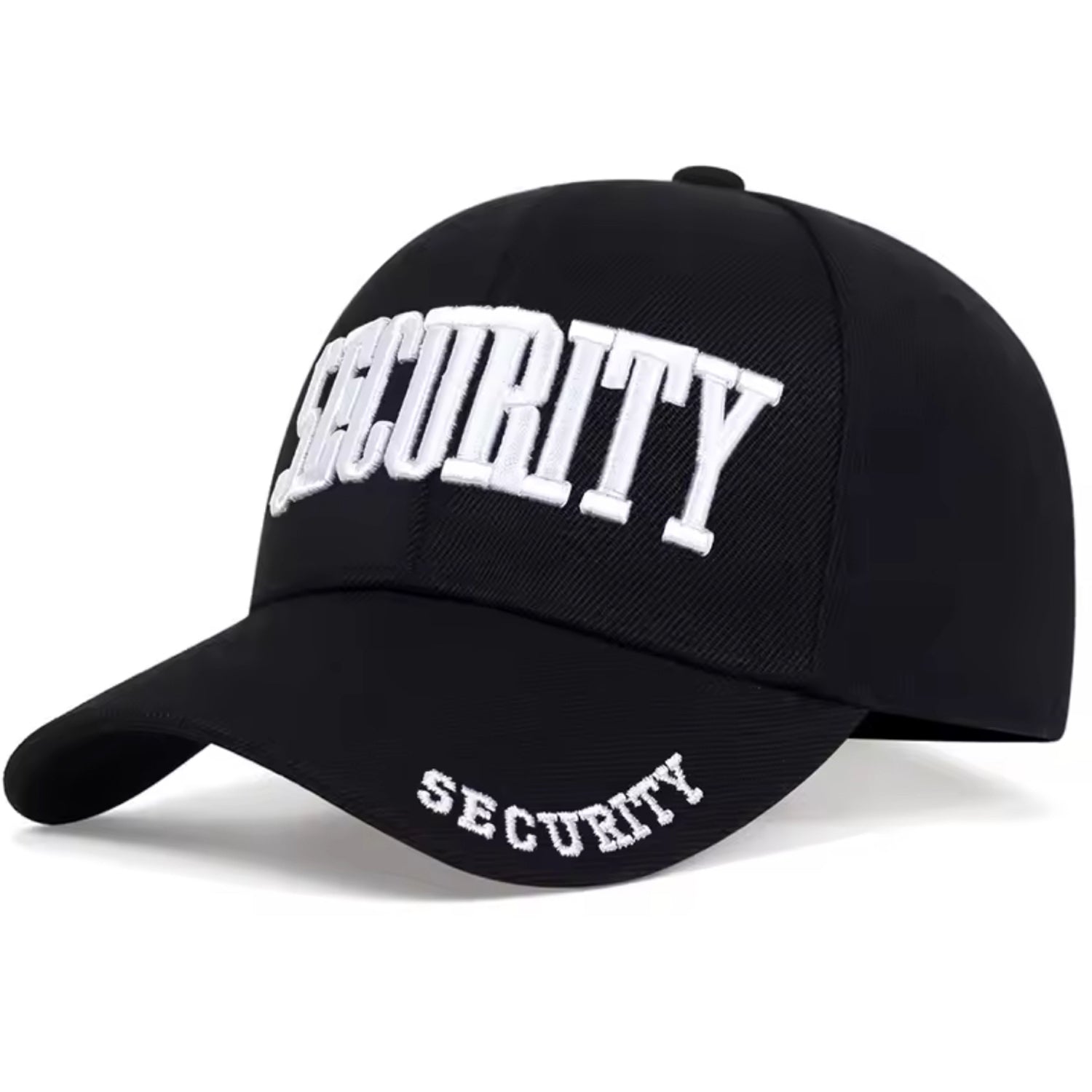 The Security Cap Black is expertly crafted with high-quality embroidery featuring the word "Security" emblazoned across the front of the baseball cap. The brim and velcro tightening strap also boast the same security embroidery, while the cap itself is made of a durable blend of nylon and cotton. This one size fits all cap also features a velcro adjuster for a perfect fit. www.defenceqstore.com.au