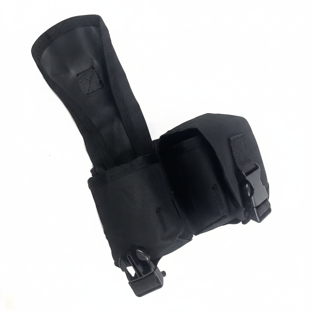 Engineered for tactical efficiency, this Double Frag Grenade Pouch secures F1 grenades and comparable equipment with reliable precision. Constructed from hardwearing 500D nylon with an integrated rear panel and MOLLE webbing, it delivers durability where it counts. www.defenceqstore.com.au