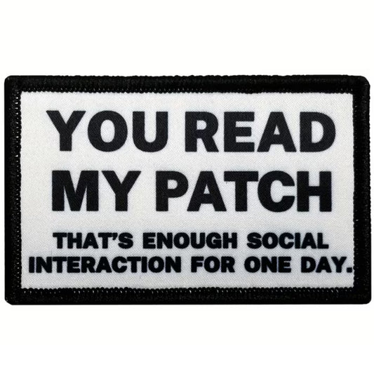 Get ready to experience the ultimate patching tool! The You Read My Patch Hook &amp; Loop is 8x5cm - the perfect size for all your patching needs. Trust us, you won't want to be without it! www.defenceqstore.com.au