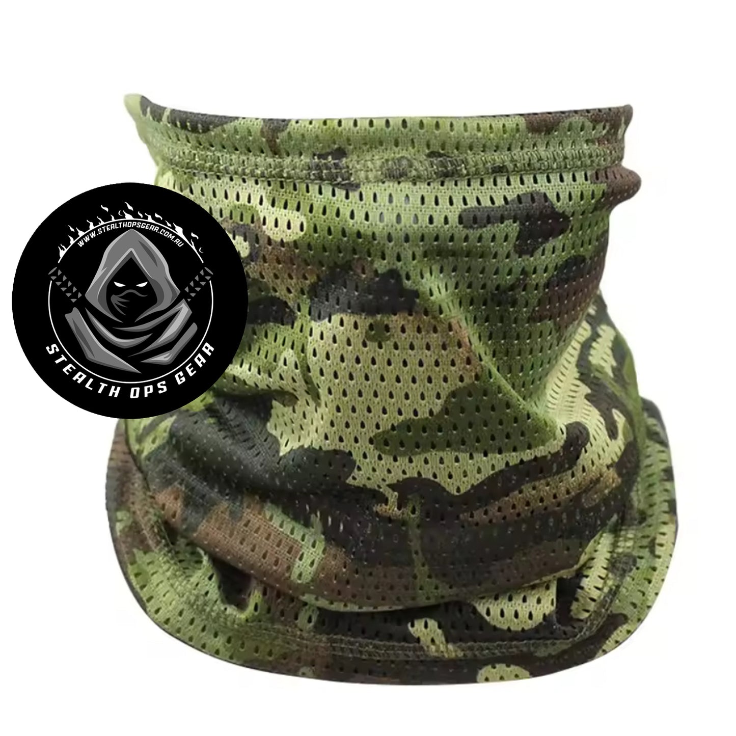 Made of 100% polyester, the Multicam Mesh Polyester Neck Gaiter from Stealth Ops Gear features a two-way elastic design for a snug fit and maximum comfort. With a seam along the lower opening for better grip and durability, this neck gaiter eliminates the need for a seam at the top opening, reducing itching and avoiding interference with eye and ear protection. www.defenceqstore.com.au