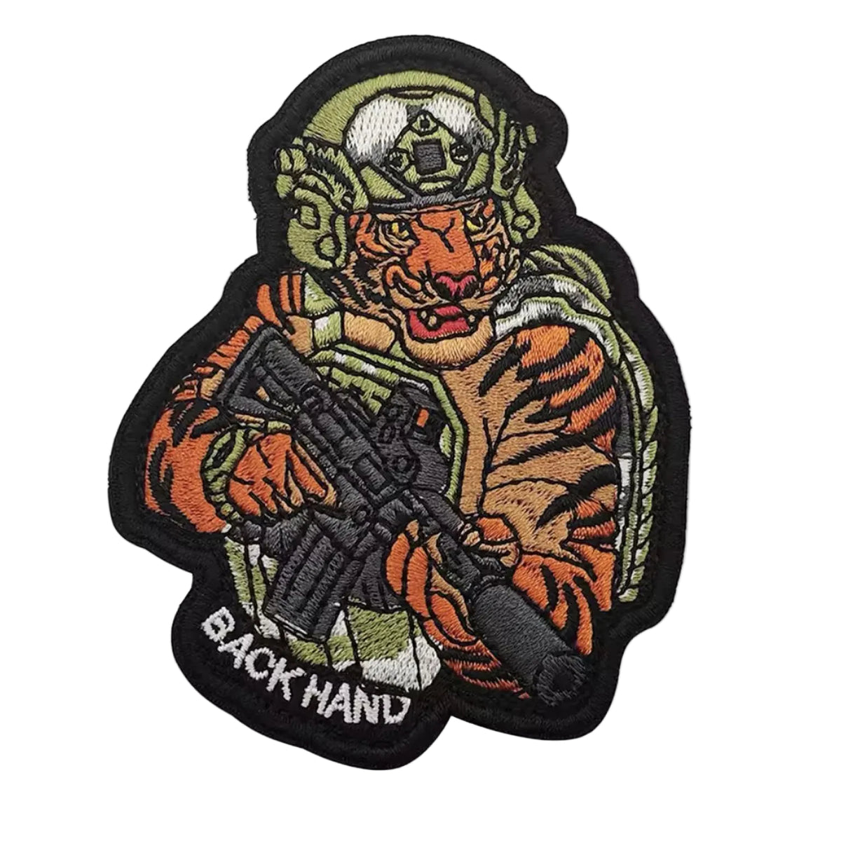 Tactical Tiger Dark Orange Back Hand Embroidery Patch Hook & Loop www.defenceqstore.com.au