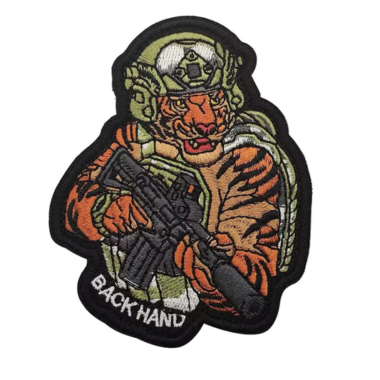 Tactical Tiger Dark Orange Back Hand Embroidery Patch Hook & Loop www.defenceqstore.com.au