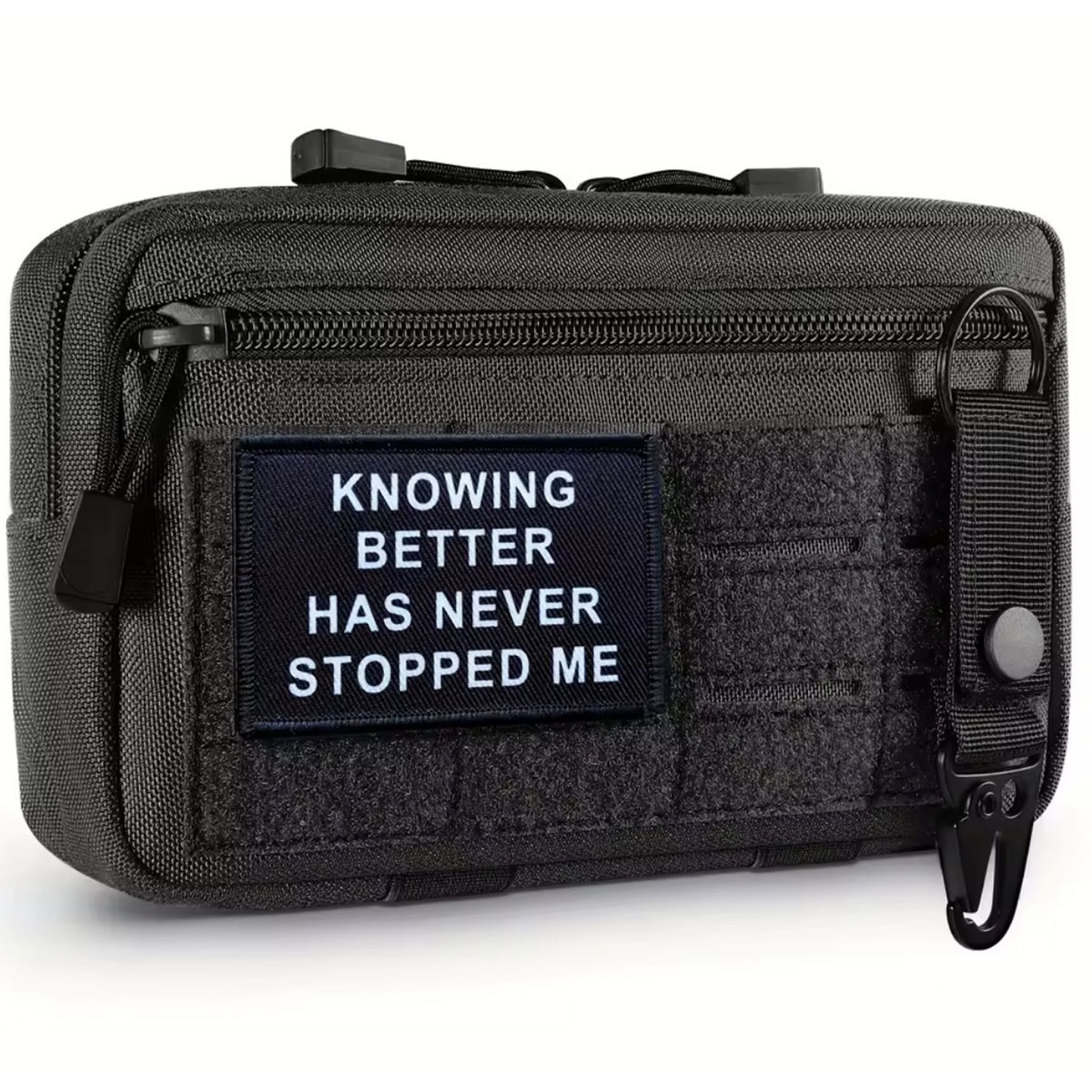 Unleash your attitude with the Knowing Better Has Never Stopped Me Embroidery Patch Hook &amp; Loop. Featuring an embroidered design and hook &amp; loop backing, this 8x5cm patch is the perfect addition to your collection. www.defenceqstore.com.au