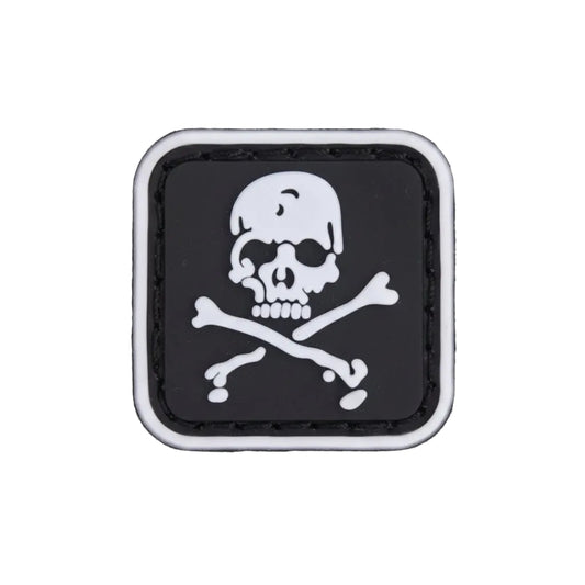 Make a bold statement with the Bones PVC Morale Patch Hook &amp; Loop. This striking 2.5x2.5cm patch features laser-cut precision detailing that demands attention. Backed with both hook and loop fasteners, it's ready to attach to tactical gear, backpacks, or uniforms instantly. www.defenceqstore.com.au