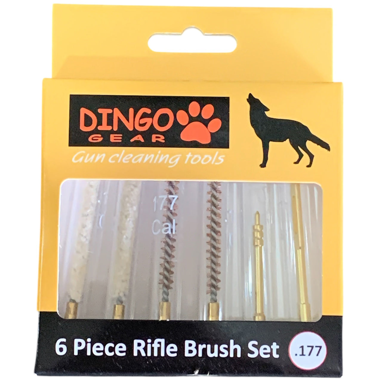 The Dingo Gear .177calibre Rifle 6 piece Brush Set has the brushes you need. Each brush comes in its own plastic cylinder for safe and clean storage. www.defenceqstore.com.au