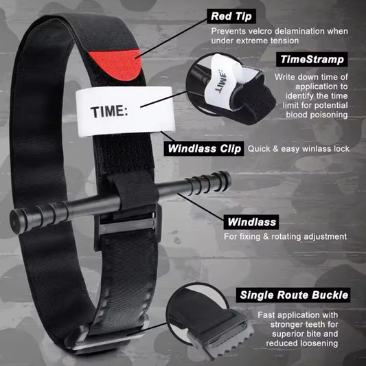 The Combat Tourniquet Bundle - Control massive bleeding with ease using the individual Tourniquet, trusted by the military worldwide. Its snap-lock buckle design and one hand windlass clip make it ideal for self-application in emergency situations. www.defenceqstore.com.au