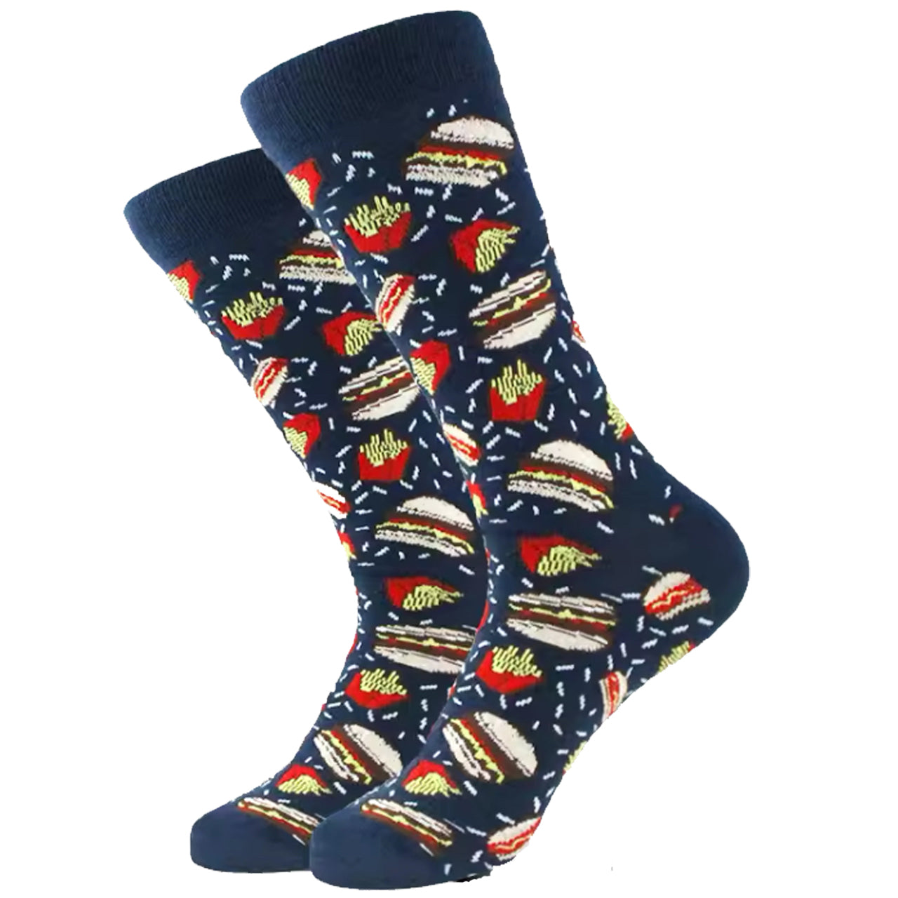 Step out in style and make a statement with our Burger &amp; Fries Socks - available in size EUR 35-44. Crafted from polyester and cotton, these socks not only offer supreme comfort but also boast a beautiful and vibrant design. The perfect gift for someone special or a treat for yourself, order your pair now! www.defenceqstore.com.au