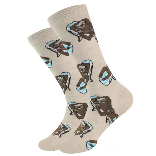 Step out in style and make a statement with our Sloth Chilling Socks - available in size EUR 35-44. Crafted from polyester and cotton, these socks not only offer supreme comfort but also boast a beautiful and vibrant design. The perfect gift for someone special or a treat for yourself, order your pair now! www.defenceqstore.com.au