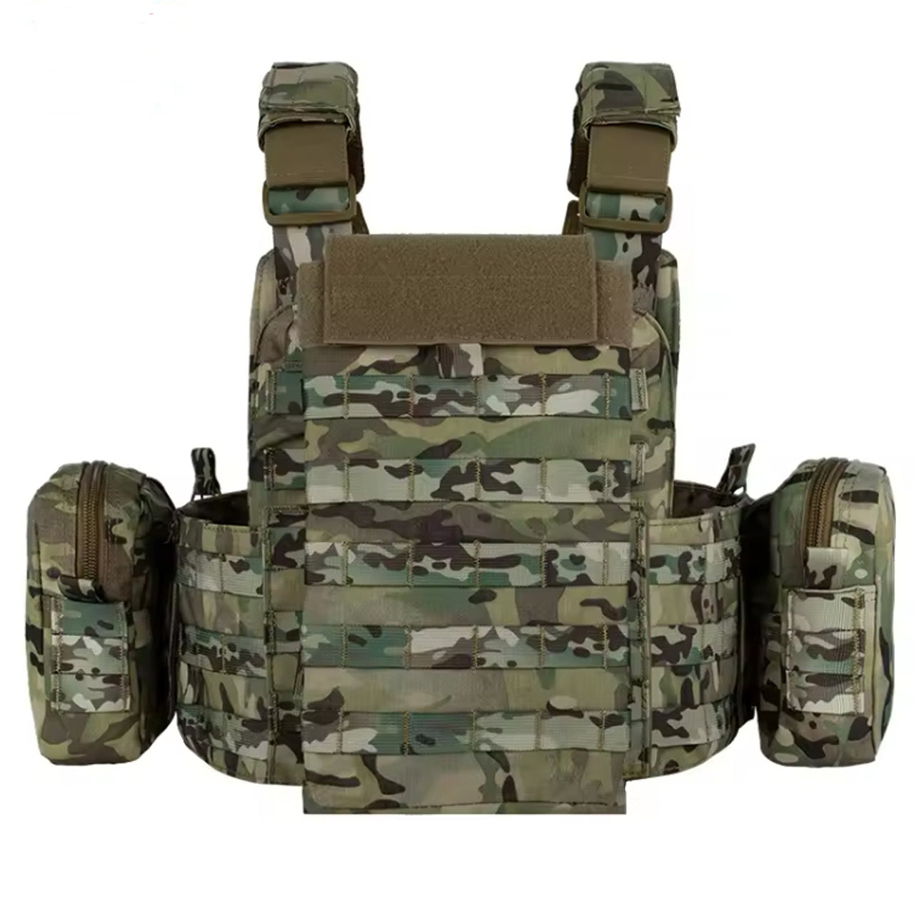 The Stealth Ops Quick Release Assault Vest in Multicam combines durability and functionality. Made with 1000D waterproof oxford cloth, this versatile MOLLE vest is perfect for outdoor activities www.defenceqstore.com.au