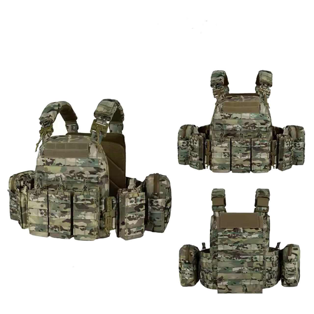 The Stealth Ops Quick Release Assault Vest in Multicam combines durability and functionality. Made with 1000D waterproof oxford cloth, this versatile MOLLE vest is perfect for outdoor activities www.defenceqstore.com.au