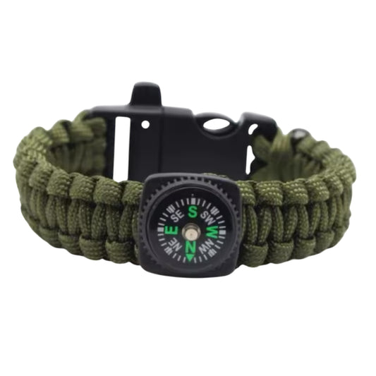 Experience the ultimate in survival gear with the Elite Tactical Paracord Compass &amp; Whistle Survival Bracelet 25cm. This durable and versatile bracelet is an essential accessory for any outdoor enthusiast, providing peace of mind and powerful functionality in one stylish package. Don't leave home without it! www.defenceqstore.com.au