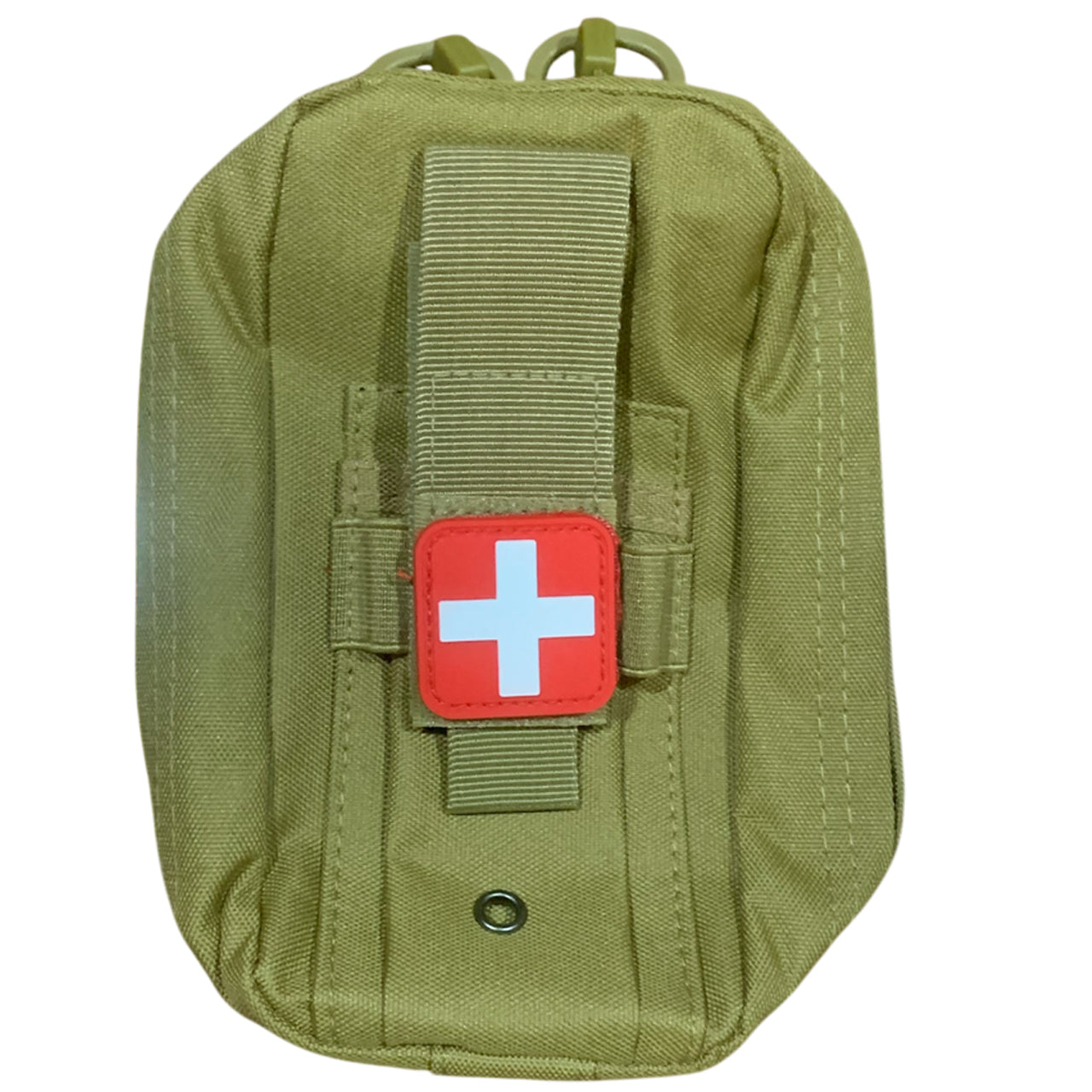 The Snake Bite Kit provides emergency treatment for one person in case of a snake or spider bite. It contains:
3 Heavy Standard Crepe Bandages. 
Gauze Swab 7.5cm
Thermal Blanket,
Venomous Bite Guide. 
Coyote Combat Pouch 20x9x7cm
Red and white medic morale patch pvc www.defenceqstore.com.au