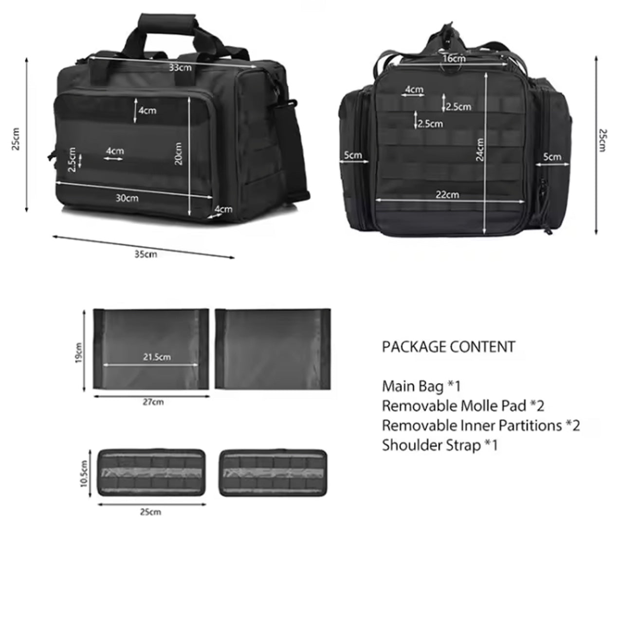 Tactical Gun Range Bag Shooting Duffle Bags for Handguns Pistols with Lockable Zipper and Heavy Duty Antiskid Feet. www.defenceqstore.com.au