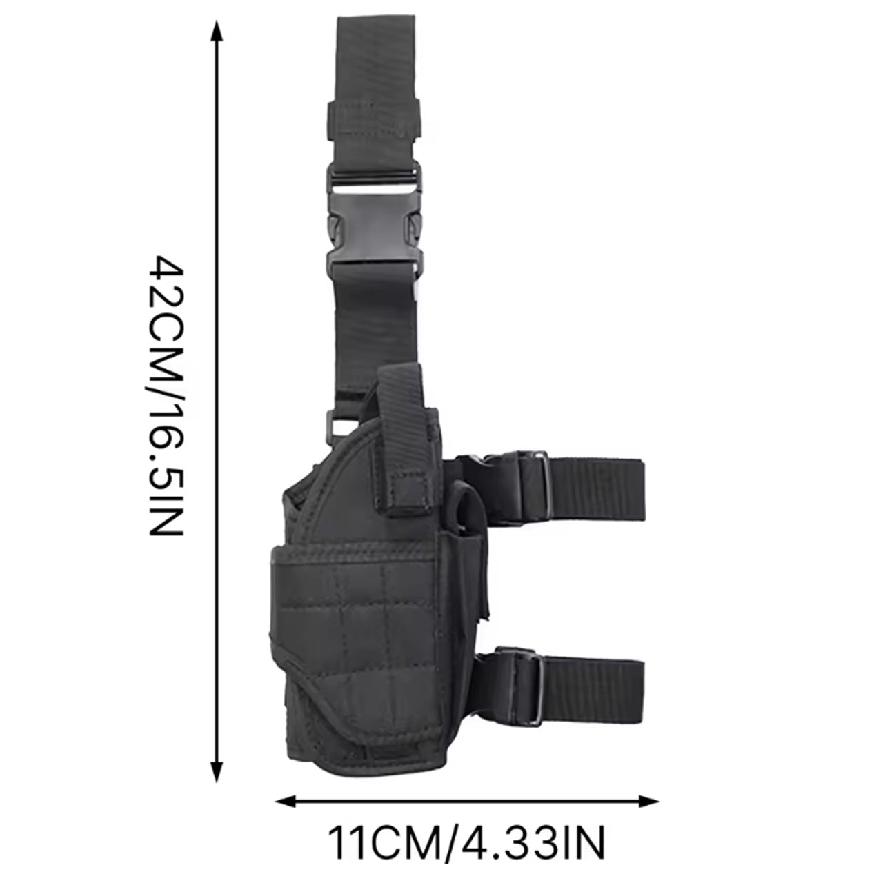 Adjustable Drop Leg Tactical Holster has been designed to fit the needs of any tactical, public safety, or military professional. The fully adjustable thigh holster will fit most full-frame semi-automatic pistols. www.defenceqstore.com.au