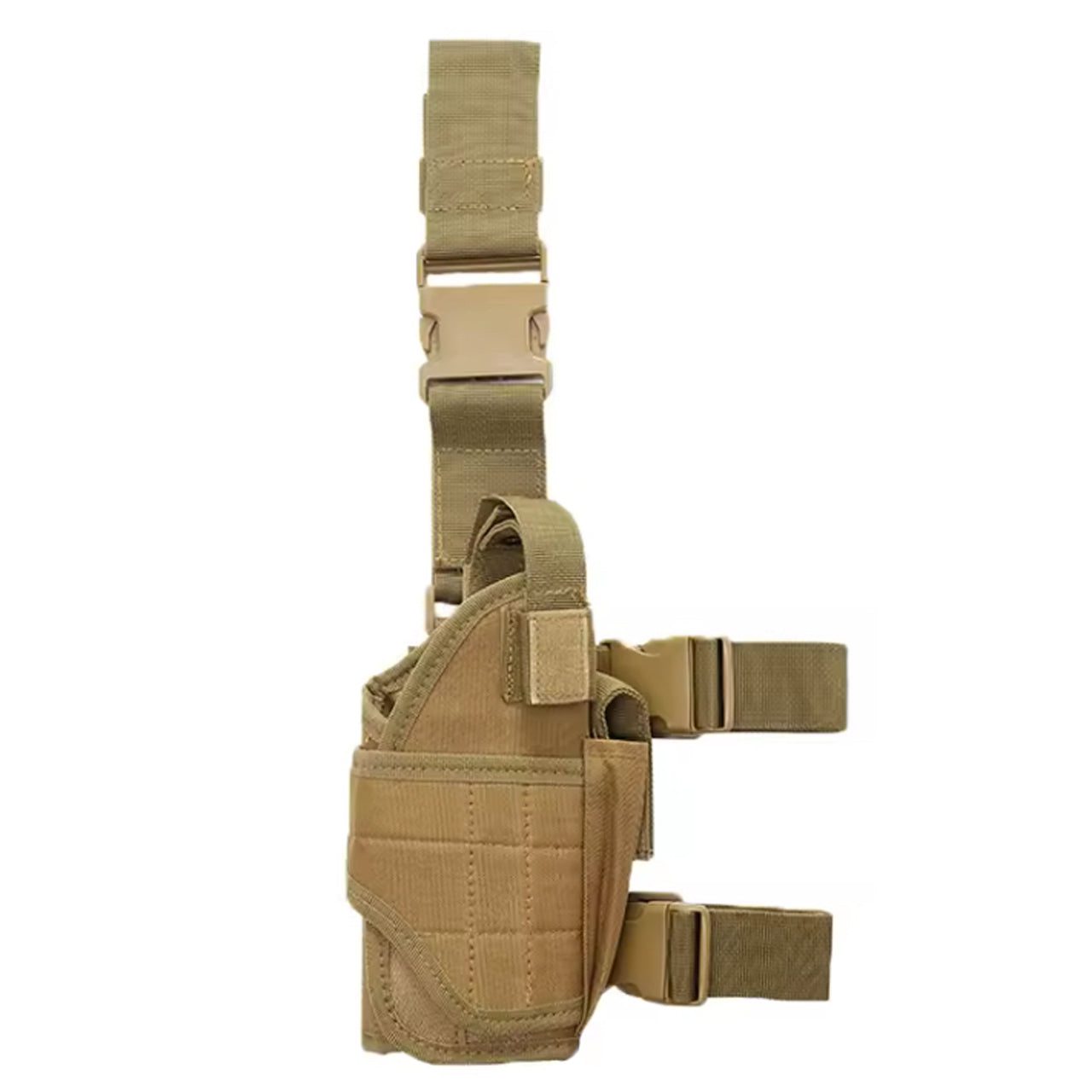 Adjustable Drop Leg Tactical Holster has been designed to fit the needs of any tactical, public safety, or military professional. The fully adjustable thigh holster will fit most full-frame semi-automatic pistols. www.defenceqstore.com.au