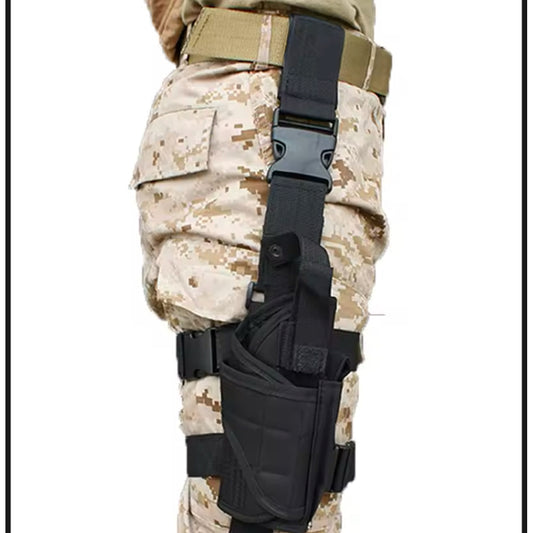 Adjustable Drop Leg Tactical Holster has been designed to fit the needs of any tactical, public safety, or military professional. The fully adjustable thigh holster will fit most full-frame semi-automatic pistols. www.defenceqstore.com.au