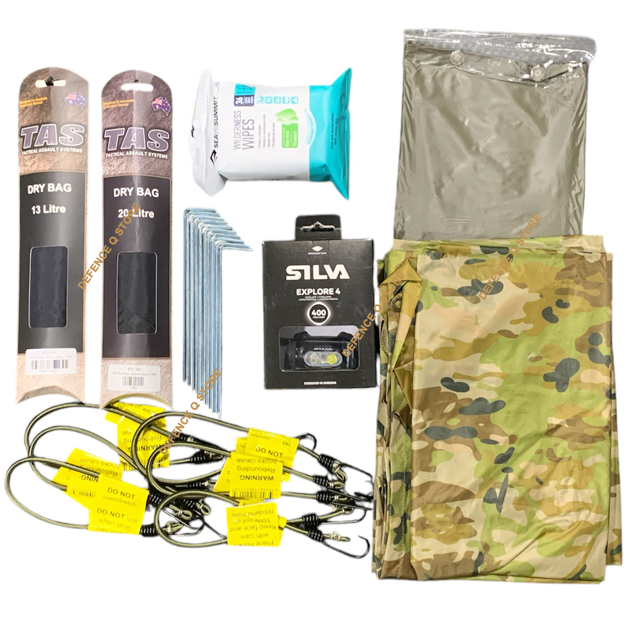 Heading out for Cadet Exercise Bivouac training? This carefully curated bundle delivers the non-issue field gear that transforms your training experience. Keep essentials protected with reliable dry bags, maintain hygiene on the go with quality wipes, and navigate night operations confidently using a dependable headlamp. www.defenceqstore.com.au