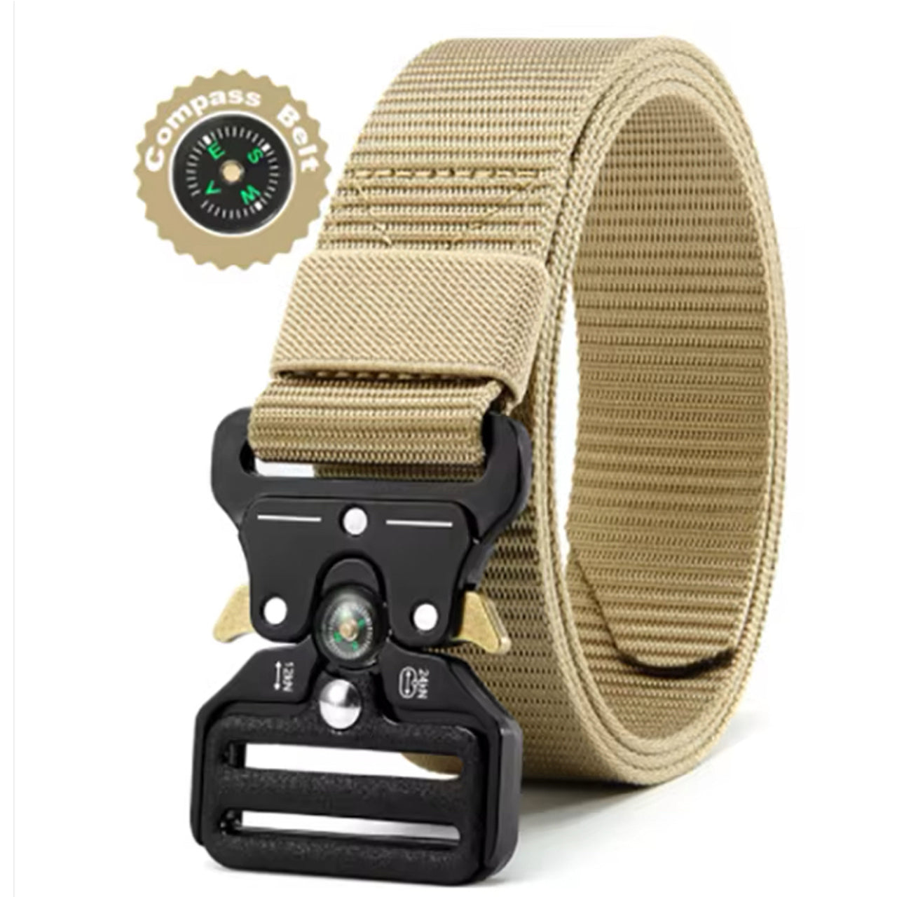 Discover the incredible Heavy Duty 3.8CM Buckle Belt With Tiny Compass. With its solid plastic buckle and sturdy nylon webbing, this military-inspired belt is a must-have for any adventure. Available in a length of 125cm and a width of 3.8cm, it's the perfect choice for all your outdoor needs. Don't miss out on this essential accessory! www.defenceqstore.com.au