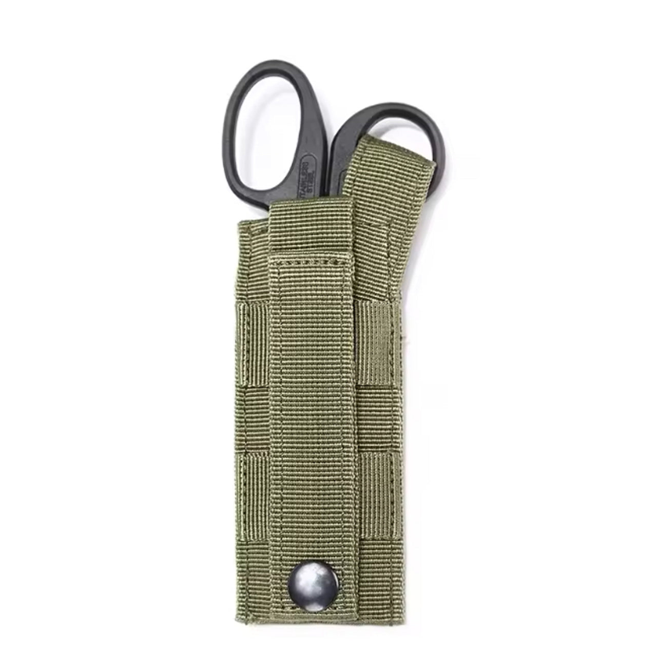 This locally made pouch is designed for tactical vests plus belts and offers a sleek, lightweight, and effective solution. It features a padded sleeve for a single pair of medium sized trauma shears, with an easy access button clip system that can be operated with one hand. The pouch only requires one MOLLE column for attachment, ensuring quick and convenient access to vital tools when every second counts. www.defenceqstore.com.au