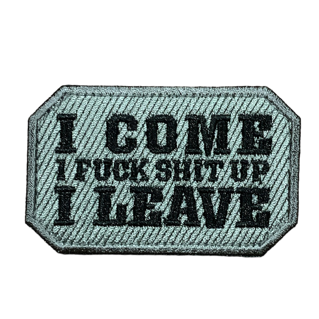 This beautifully crafted Embroidery Morale Patch, featuring the words "I Come I Leave," will instantly enhance your gear and showcase your unique style. Measuring 8x5cm, it easily attaches with the hook and loop provided. Make a statement and stand out with this must-have patch! www.defenceqstore.com.au