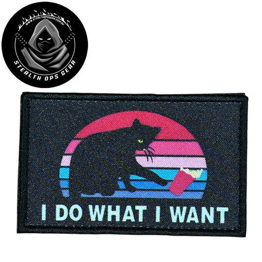 Unleash your creativity with the I Do What I Want Embroidery Morale Patch Hook &amp; Loop Stealth Ops Gear! Measuring 8x5cm and featuring a beautifully embroidered design and secure hook &amp; loop backing, this patch is a must-have for any collector. www.defenceqstore.com.au