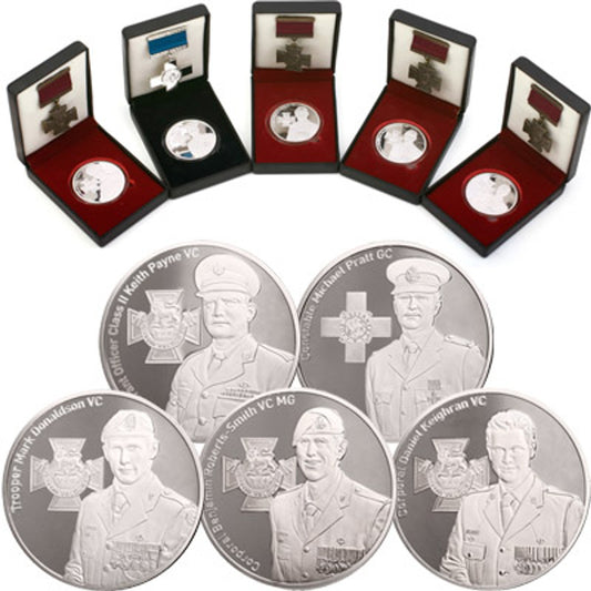 Introducing "In the Service of Others: For Valour and Gallantry" Limited Edition Medallion, a remarkable collection that brings together Australia's four living Victoria Cross and sole surviving George Cross recipients. This once in a lifetime collection is the world's first release of a medallion series to include the images of the living recipients, making it a must-have for anyone interested in military history. www.defenceqstore.com.au