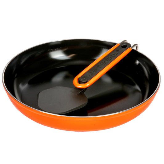 Jetboil's new non-stick Summit Skillet packs the performance of your kitchen pans into a trail-ready solution. Not only does it improve your backcountry cooking versatility, the turner nests into the handle for compact and lightweight travel. After all, your meals on the trail deserve to be just as good as your adventures. www.defenceqstore.com.au