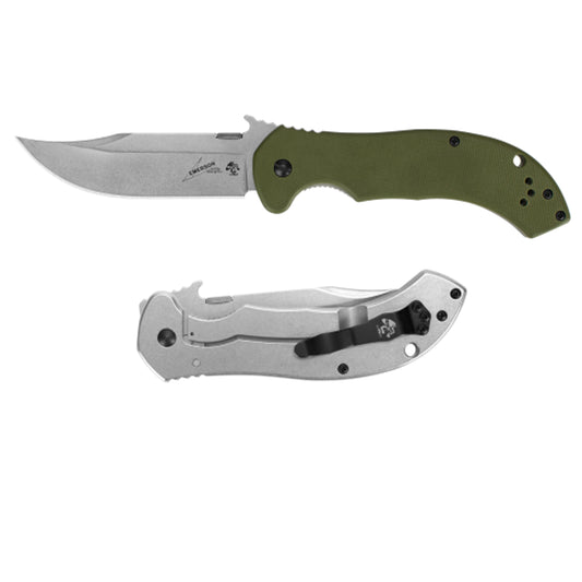 The CQC-10K joins the popular Kershaw–Emerson series. Based on the Emerson Appalachian, it’s an adept hunting knife, but also ideal for survival, camping, bushcrafting—or for just about any outdoor activity. The bowie-style blade is versatile for a full range of cutting tasks. Deeply curved handle offers a super-solid grip in a wide range of conditions. www.defenceqstore.com.au